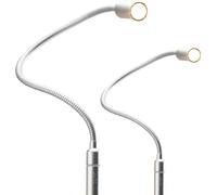 lampe de lecture LED 3W Lampe de chevet Lampe de lecture à intensité variable Set de 2 pièces gris argenté
