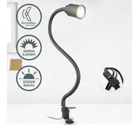 Lampe de lecture LED bras flexible GU10 lampe à pince pour bureau chevet noir