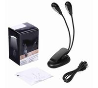 Lampe de Lecture LED, Lampe à Pince Flexible, Rechargeable par USB, 2 Températures de Couleur pour le Soin des Yeux, 3 Niveaux de Lumière, pour Chevet, étude, Batterie 1200 MAh