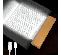 Lampe de lecture LED plate 3 couleurs pour livres au lit avec fonction mémoire, minuterie à intensité variable, lampe de chevet rechargeable, cadeau pour garçons et filles, femmes, hommes (bois)