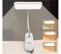 Lampe De Lecture, Liseuse Lampe Clip Usb Rechargeable Portable, 3 Couleurs, Gradation Progressive, 360° Cou Flexible, Lampe Livre, Pour Lit, Livre, Veilleuse Pour Nuit Et Lampe De Chevet