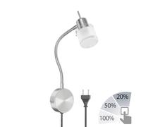 Lampe de lecture MIRAS col de cygne interrupteur fiche + GU10 lampe LED blanche