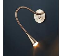 Lampe de Lecture Murale à LED en Nickel, Applique Murale Flexible à col de Cygne avec Interrupteur Poussoir, Lampe de Lecture Moderne pour tête de lit de Chambre à Coucher 3000 K, décoration de côté