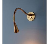 Lampe de lecture murale dorée à LED, applique murale de chevet, col de cygne flexible, avec interrupteur poussoir, lampe de lecture moderne pour tête de lit de chambre à coucher, 3000K, décoration de