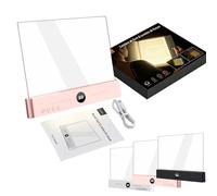 Lampe De Lecture Plate, éCran Plat Intelligent Led Lampe Lecture, Couleur De LumièRe RéGlable Et Fonction Rechargeable, 3 Couleurs Et Luminosité IdéAle Pour Lire Le Soir (Rose)