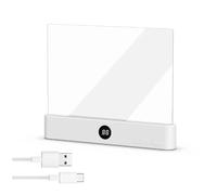 Lampe de lecture plate LED transparente rechargeable avec 3 couleurs et minuteur, panneau à intensité variable, lampe de plaque pour livre pleine page pour lire au lit à la tombée de la nuit, cadeau