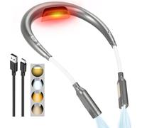 Lampe de lecture pour lire au lit la nuit, lampe chauffante rechargeable, portable, mains libres, lumière LED pliable autour du cou pour crochet, tricot, artisanat, point de croix, couture, travaux