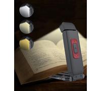 Lampe de lecture pour lire la nuit, lampe portable rechargeable pour signets, 3 couleurs ambrées et, accessoires de lecture pour les amoureux des livres, cadeaux pour les amoureux des livres (noir)