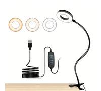 Lampe de lecture pour ordinateur 3-en-1, couleur de lumière réglable et luminosité à 10 niveaux, alimentée par USB 5V, lampe de bureau anti-fatigue oculaire pour réunion, manucure, bureau, étude à dom