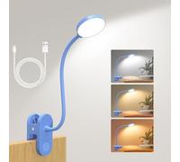 Lampe de lecture rechargeable à clipser pour lit, lampe de lecture sans fil 61 LED avec 3 modes de couleur et 10 niveaux de luminosité, portable et flexible, lampe de lecture à pince sur bureau