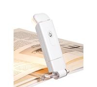 Lampe de lecture rechargeable pour lire la nuit, lampe de lecture LED à clipser pour enfants, vers de bibliothèque, blocage de la lumière bleue, 4 luminosités réglables pour le soin des yeux (blanc)