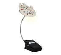 Lampe de lecture Star Wars Faucon Millenium à clipser - Lampe de lecture sous licence officielle Disney, lampe à clip avec câble flexible, avec vaisseau spatial emblématique Han Solo, 3 modes