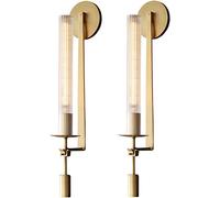 Lampe de lit de chevet de lit mural Mid-Century En laiton applique murale, avec une teinte en verre cylindrique lampe murale moderne Light Fxture, pour la salle de bain de la chambre à coucher à