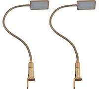 lampe de lit LED 4W Lampe de chevet flexible Set de 2 pièces laiton mat