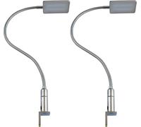 lampe de lit LED 4W Lampe de chevet Lampe de lecture flexible Lot de 2 chromes