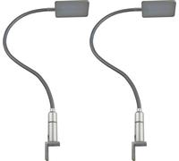 lampe de lit LED 4W Lampe de chevet Lampe de lecture flexible Set de 2 pièces gris argenté