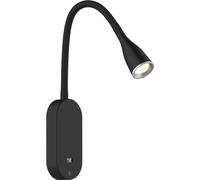 Lampe de lit LED Tulipano II Lampe de lecture USB Chargeur noir ou blanc Noir