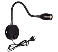 Lampe De Lit,Tuyau Spotlight,Applique Liseuse LED Col De Cygne Lumière 1W Lampe De Lecture Avec Interrupteur Avec prise,À 360 Degrés Lumière Muralepour La Chambre,Workbench,blackwarmlight