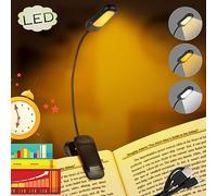 Lampe de livre rechargeable LED pour lire et étudier dans la chambre ou le dortoir. Soin des yeux 9 modes, intensité variable en continu, autonomie de 9 à 90 h, petite taille et légère avec clip