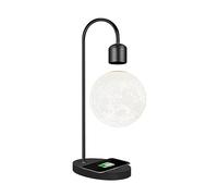 Lampe de lune flottante, lumière planétaire à lévitation magnétique tactile 3D avec chargeur de téléphone sans fil, lampe de lune en lévitation à lumière blanche froide, décoration de bureau à domicil