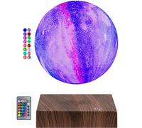 Lampe de lune flottante magnétique - Lampe de lune tournante à impression 3D de la galaxie Lampe de lune lévitante 16 couleurs LED Lumière de lune pour cadeaux Décoration de la maison Veilleuses