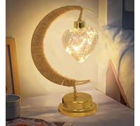 Lampe de lune pour les décorations de chambre à coucher du Ramadan, lumière enchantée du croissant lunaire du Ramadan, alimentée par piles ou alimentée par USB, lampe de chevet pour chambre d'enfant