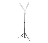 Lampe de Maquillage LED, 40 W à intensité Variable 3200 K à 5600 K, Lampe de Remplissage LED Pliable à Double Bras, avec Support de Téléphone, Trépied, Port de Chargement USB,