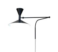 NEMO lampe murale applique LAMPE DE MARSEILLE avec le câble de prise (Black grey RAL 7021 - Métal)