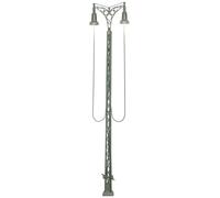 Lampe de mât à grille Viessmann 6390 H0 double flamme, 2 LED blanc chaud