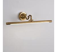 Lampe de Miroir Avant En Cuivre Pour Salle Den, Applique Murale Vintage Pour Toilette, Lampe de Rasage Et Maquillage À Rotation 240°, Éclairage Pour Cadres Photo/Brass/35Cm