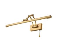 Lampe de Miroir de Salle de Bain réglable en cuivre, Applique Murale à LED avec Interrupteur à Tirette, éclairage de Tableau, Lampe de Miroir de Toilette Murale Moderne, éclairage Avant de Miroir