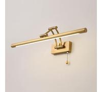 Lampe de Miroir de Salle de Bain réglable en cuivre, Applique Murale à LED avec Interrupteur à Tirette, éclairage de Tableau, Lampe de Miroir de Toilette Murale Moderne, éclairage Avant de Miroir