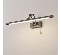 Lampe de Miroir de Salle de Bain réglable en cuivre, Applique Murale à LED avec Interrupteur à Tirette, éclairage de Tableau, Lampe de Miroir de Toilette Murale Moderne, éclairage Avant de Miroir