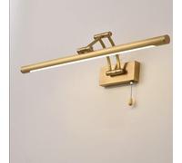 Lampe de Miroir de Salle de Bain réglable en cuivre, Applique Murale à LED avec Interrupteur à Tirette, éclairage de Tableau, Lampe de Miroir de Toilette Murale Moderne, éclairage Avant de Miroir