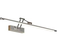 Lampe de miroir de salle de bain rétro Applique murale moderne à longue bande chromée for salle de bain, éclairage LED à intensité variable, éclairage de miroir pliable et réglable à angle réglable(50