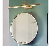 Lampe de Miroir de Salle de Bain Vintage avec Interrupteur, Applique Murale de Salle de Bain LED 4000K en Laiton, Lampe de Salle de Bain étanche IP44, Lampe de Maquillage rétro, Bras d'arc Rotatif