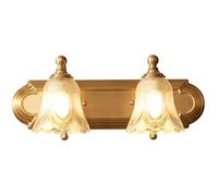Lampe de Miroir LED Applique Murale de Salle de Bain avec Abat-Jour en Verre, éclairage Avant de Miroir de Bain intérieur de Style américain 2 têtes pour Miroir Armoire Coiffeuse Miroir