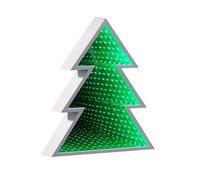 Lampe de miroir LED en forme de sapin 3 D - 27 x 5 x 30 cm - Éclairage de Noël - Fonctionne avec piles - Éclairage de fenêtre - Éclairage de Noël - Éclairage de Noël à piles.