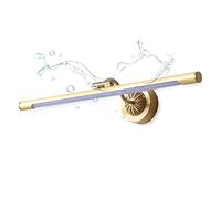 Lampe de miroir LED lampe de miroir de salle de bain vintage lampe de maquillage en laiton antique éclairage avant de miroir réglable en angle applique murale étanche blanc neutre 4000K L43CM/7W