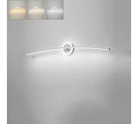 Lampe De Miroir LED Salle De Bain 80 Cm 20 W, Applique Murale À Intensité Variable, IP44, Applique Murale De Salle De Bain, 3000 K-6000 K, 1600 LM, en Aluminium Et Acrylique, pour Armoires À Miroi
