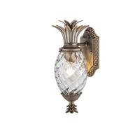 Lampe de Mur Extérieur E27 IP44 Hauteur : 36 CM En Bronze Antique Ananas Design