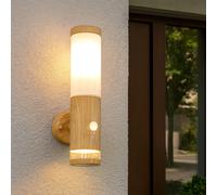 Lampe d'extérieur LED détecteur de mouvement en acier inoxydable avec détecteur de mouvement Lampe murale d'extérieur en acier inoxydable, aspect bois avec LED décorative, 1x E27 LED blanc chaud, LxH