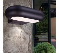 Applique murale, lampe d'extérieur, lampe de façade, lampe de porte d'entrée à LED, brillante vers le bas, gris aluminium, LxH 22x5,6 cm