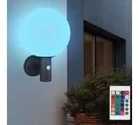 Lampe de Mur Extérieur Lampe Sphérique RGB LED Télécommande Variateur Détecteur
