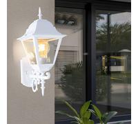 Lampe extérieure Lampe murale Lanterne de jardin Lampe d'entrée Aluminium, verre blanc, IP44, 1x douille E27, HxLxP 44,5x18,5x24,5 cm