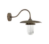 Lampe de Mur Extérieur Maritime Hauteur: 29,5 CM Laiton Verre Bronze Antique Mat