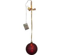 Lampe de Noël Bliss Boule d'arbre rouge 18 LED Timer Ø 15cm