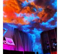 Lampe De Nuage De Tonnerre En Coton Tempête RVB, Lumières De Nuage De Tonnerre De Décoration De Plafond De Salle De Jeu, Décoration De Noël De Festival De Fête De Bar De Lumière Murale(65ft/20m)