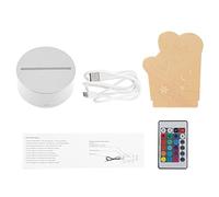 Lampe de nuit à effet d’illusion 3D, lampe de table LED USB avec commande tactile à 7 couleurs, lampe de bureau LED en acrylique romantique pour la décoration de la chambre ou des (Avec télécommande)