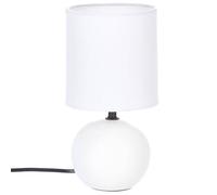 Lampe de nuit blanche Boule, éclairage décoratif avec abat-jour et socle en céramique E14